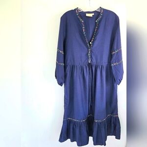 Rungolee Bella dress embroidered flowers ruffle hem